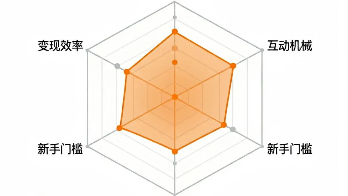 对比图表展示木瓜玩在互动机制和新手门槛两个维度上明显优于多数同类平台的雷达图